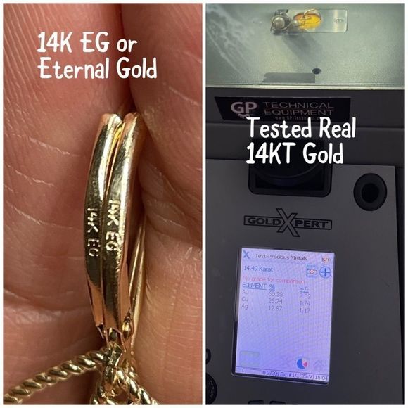 Eternal Gold 14KT Yellow Gold Baroque Pearl Dangle Earrings - Picture 3 of 5